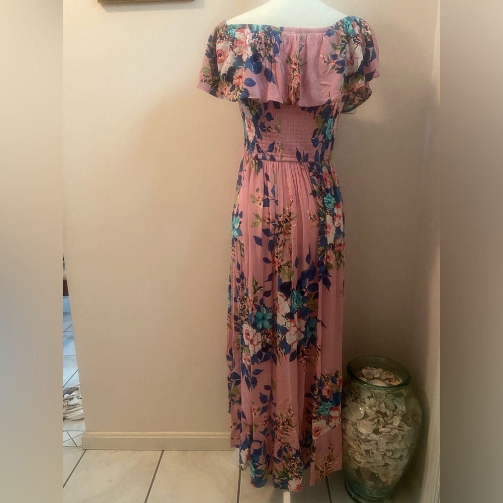 Xhilaration NWT high-low floral dress size medium feminine floral flirty maxi - Picture 2 of 14